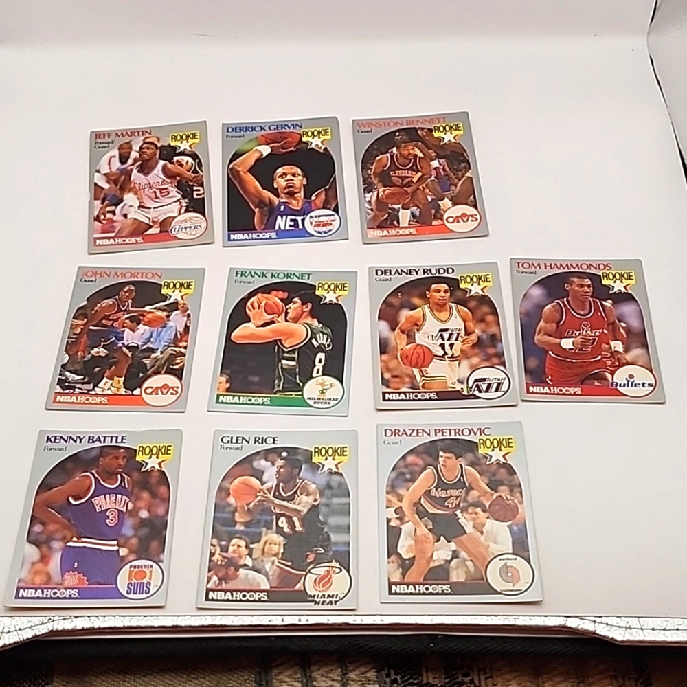 1990 NBA Hoops Rookie Cards 9 Count